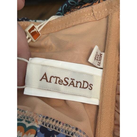 Artesands Salmagundi Multi Vermeer Bikini Top Size 14 Multicolored Ruffle NWT - Picture 11 of 14